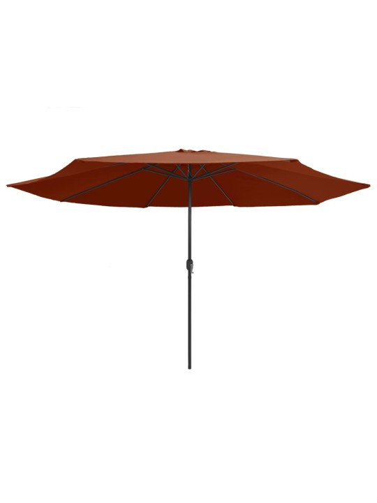 AIA PÄIKESEVARI METALLPOSTIGA 390 CM, TERRAKOTA