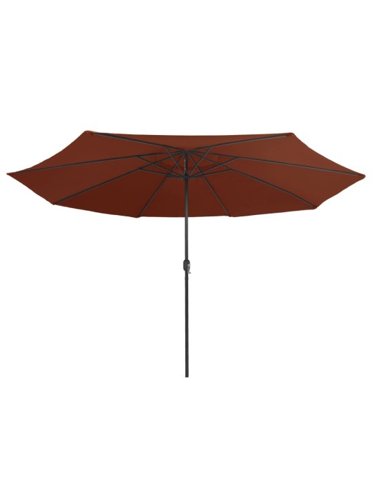 AIA PÄIKESEVARI METALLPOSTIGA 390 CM, TERRAKOTA