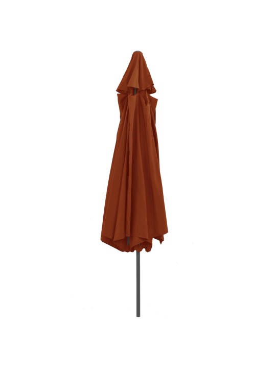 AIA PÄIKESEVARI METALLPOSTIGA 390 CM, TERRAKOTA
