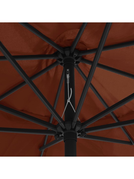 AIA PÄIKESEVARI METALLPOSTIGA 390 CM, TERRAKOTA
