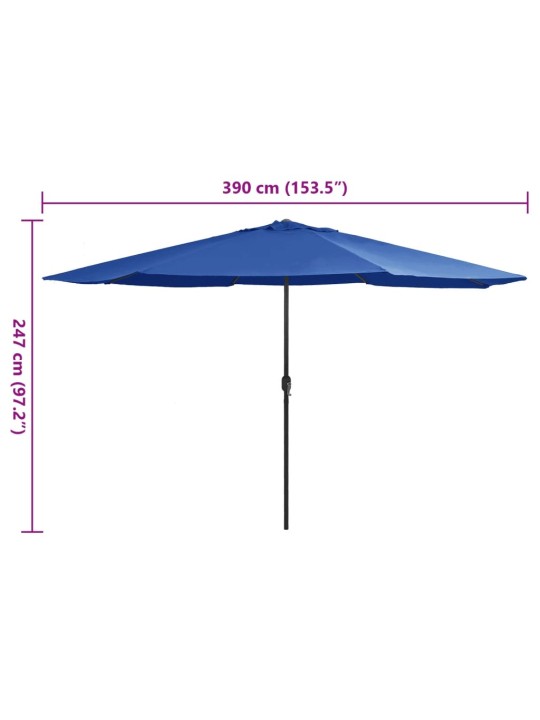 AIA PÄIKESEVARI METALLPOSTIGA 390 CM, TAEVASININE