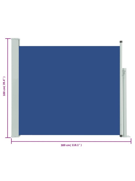 Lahtitõmmatav terrassi külgsein, 100 x 300 cm, sinine