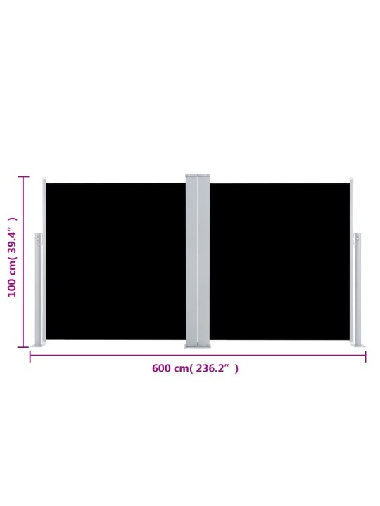 Lahtitõmmatav külgsein, must, 100 x 600 cm