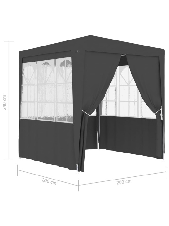 Professionaalne peotelk külgseintega, 2x2 m, antratsiit 90 g/m²