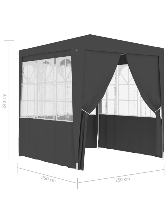 Peotelk külgseintega, 2,5 x 2,5 m, antratsiit 90 g/m²