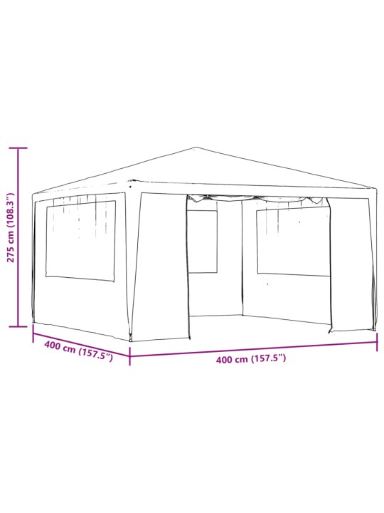 Professionaalne peotelk külgseintega, 4x4 m, antratsiit 90 g/m²