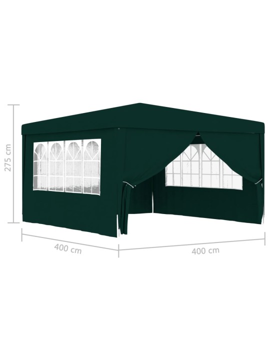 Professionaalne peotelk külgseintega, 4x4 m, roheline 90 g/m²