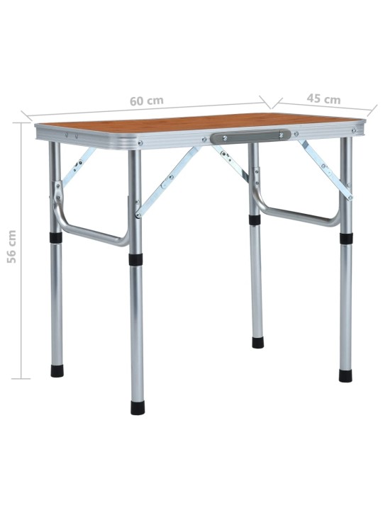 Kokkupandav matkalaud, alumiinium 60 x 45 cm