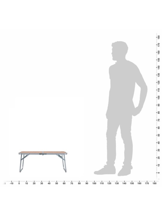 Kokkupandav matkalaud, pruun, alumiinium, 60 x 40 cm