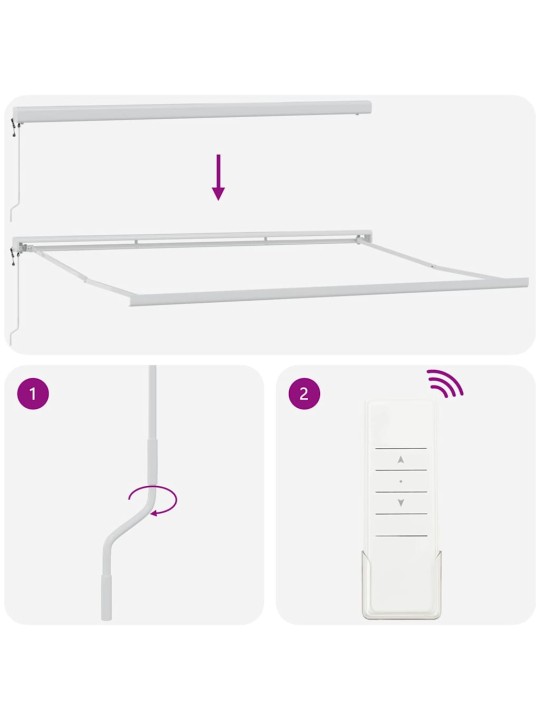 Varikatus valge 4,5 × 3 m metall