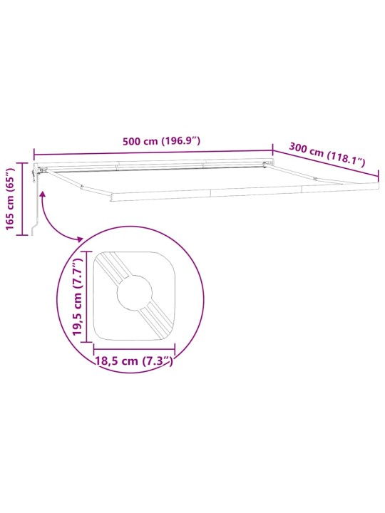 Varikatus valge 5 x 3 m metall
