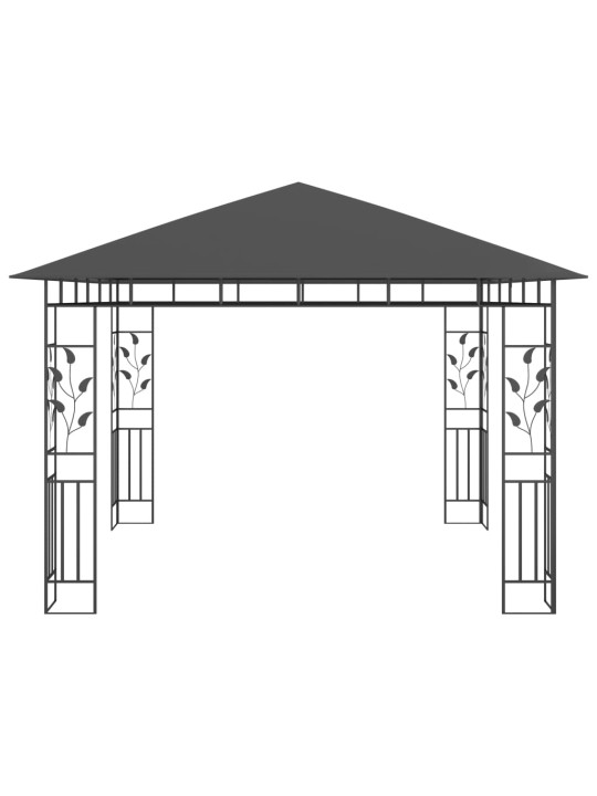 Varjualune sääsevõrguga, 3 x 3 x 2,73 m, antratsiit, 180 g/m²