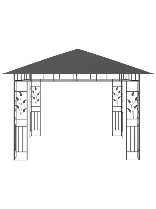 Varjualune sääsevõrguga, 3 x 3 x 2,73 m, antratsiit, 180 g/m²