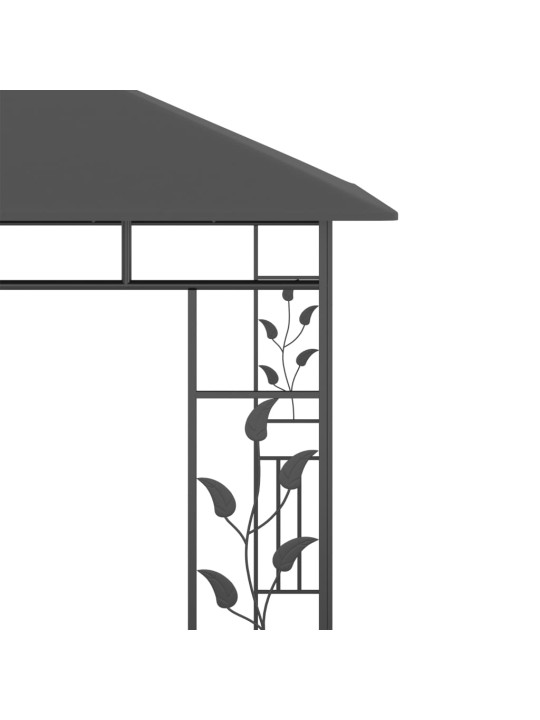 Varjualune sääsevõrguga, 3 x 3 x 2,73 m, antratsiit, 180 g/m²