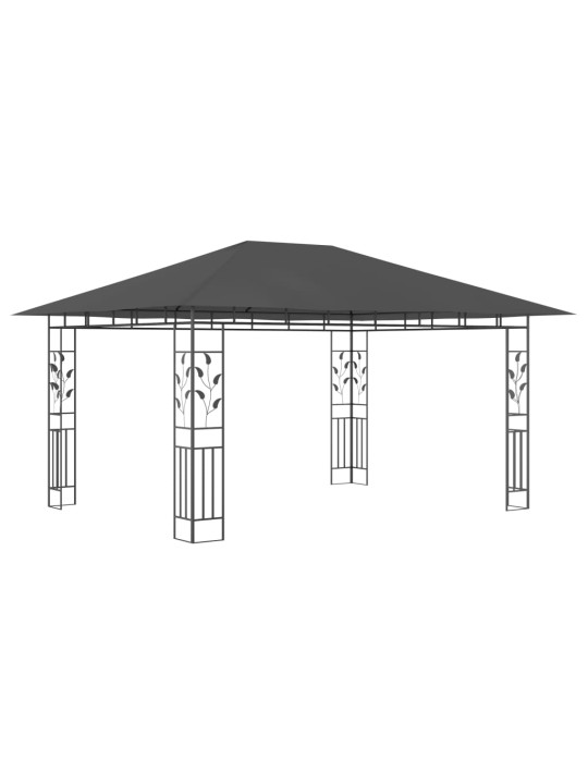 Varjualune sääsevõrguga, 4 x 3 x 2,73 m, antratsiit, 180 g/m²