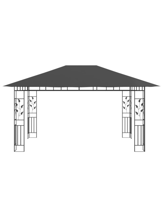 Varjualune sääsevõrguga, 4 x 3 x 2,73 m, antratsiit, 180 g/m²