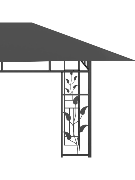 Varjualune sääsevõrguga, 4 x 3 x 2,73 m, antratsiit, 180 g/m²