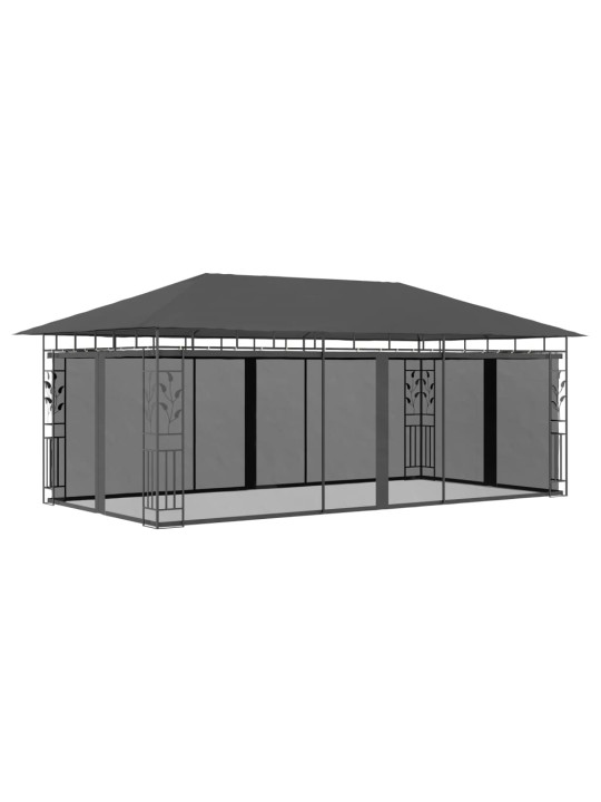 Varjualune sääsevõrguga, 6 x 3 x 2,73 m, antratsiithall