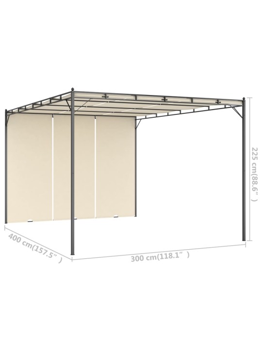 Varjualune küljekardinaga 4 x 3 x 2,25 m kreemjas