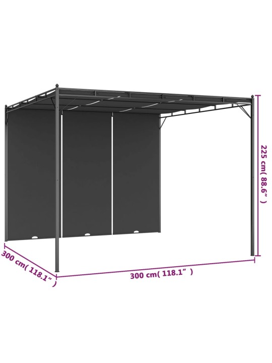 Varjualune küljekardinaga 3 x 3 x 2,25 m antratsiithall