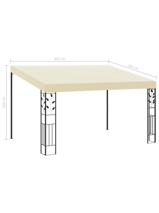 Seinale kinnitatav varjualune 4 x 3 x 2,5 m, kreemjas