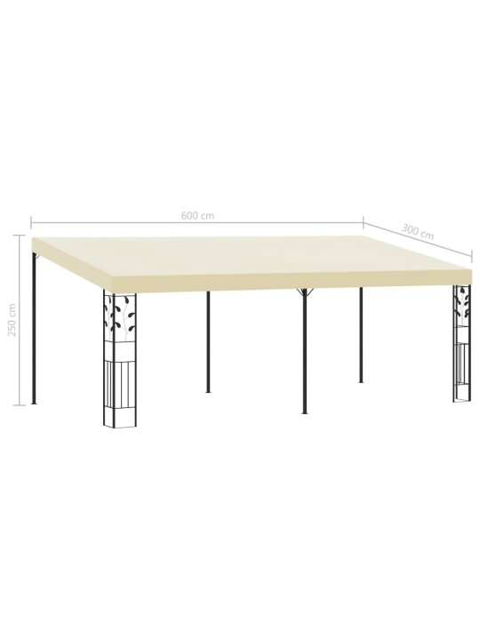 Seinale kinnitatav varjualune 6 x 3 x 2,5 m, kreemjas