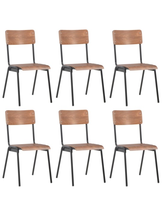 Söögitoolid 6 tk, pruun vineer