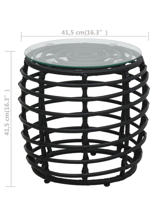 3-osaline bistrookomplekt, polürotang, must