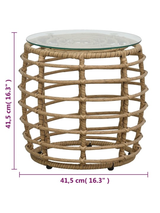 3-osaline bistrookomplekt, polürotang, tammevärvi