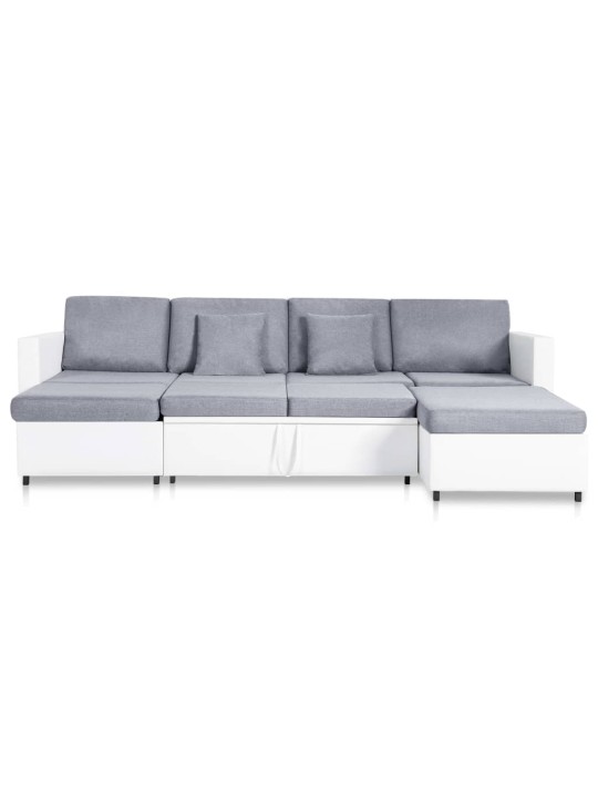 4-kohaline lahtikäiv diivanvoodi, kunstnahast, valge