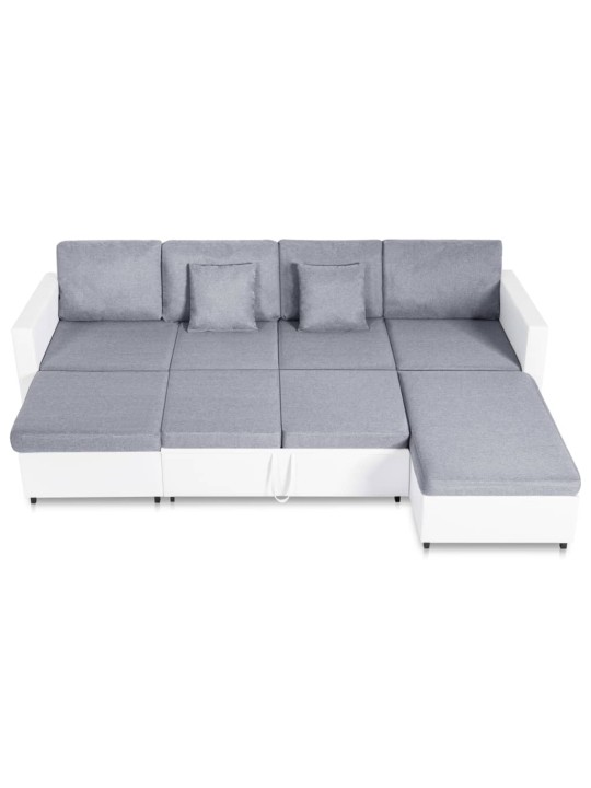 4-kohaline lahtikäiv diivanvoodi, kunstnahast, valge