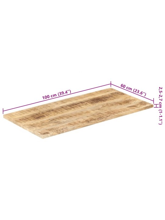 Lauaplaat tugevast mangopuidust 25–27 mm 100 x 60 cm