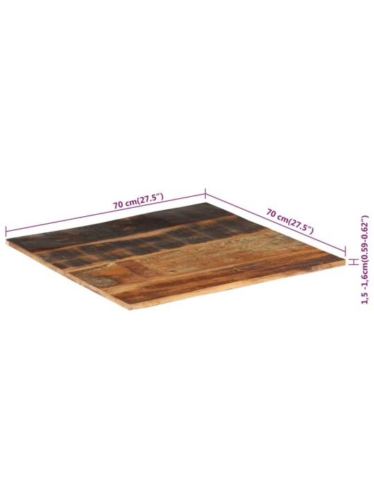 Ruudukujuline lauaplaat 70x70 cm 15–16 mm taaskasutatud puit