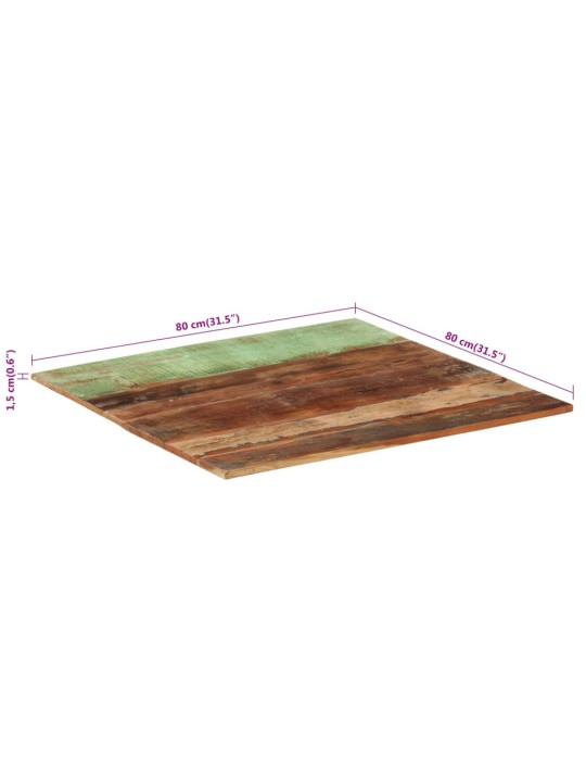 Ruudukujuline lauaplaat 80x80 cm 15–16 mm taaskasutatud puit