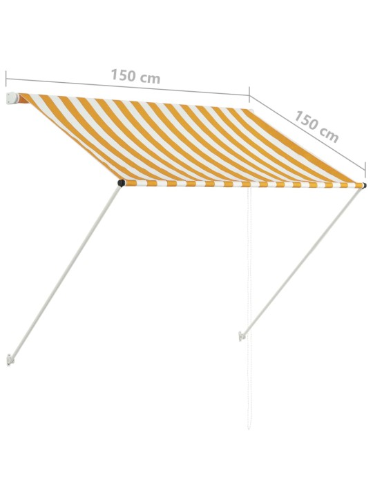 Kokkupandav varikatus, 100 x 150 cm, kollane ja valge