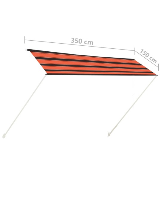 SISSETÕMMATAV VARIKATUS, 350 X 150 CM, ORANŽ JA PRUUN