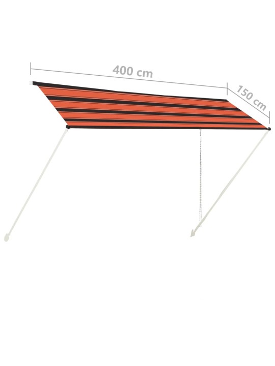 SISSETÕMMATAV VARIKATUS, 400 X 150 CM, ORANŽ JA PRUUN
