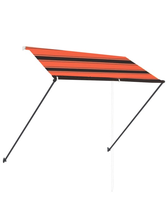 Sissetõmmatav varikatus LEDiga, 250 x 150 cm, oranž ja pruun