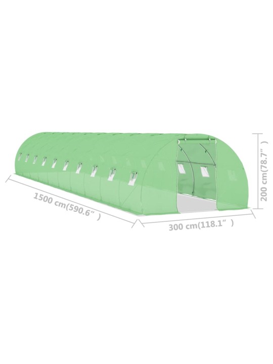 Kasvuhoone 45 m² 15 x 3 x 2 m