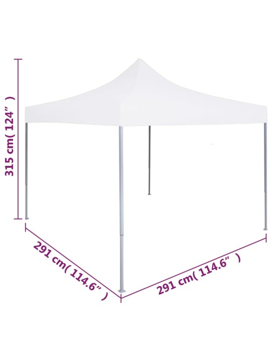 Professionaalne kokkupandav peotelk, 3 x 3 m teras, valge