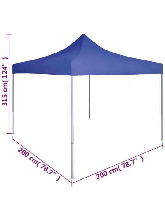 Professionaalne kokkupandav peotelk, 2 x 2 m, sinine