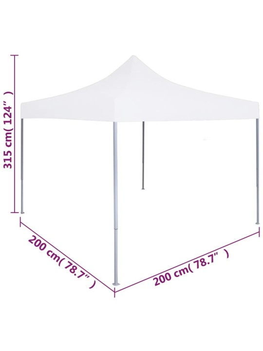 Professionaalne kokkupandav peotelk, 2 x 2 m, valge