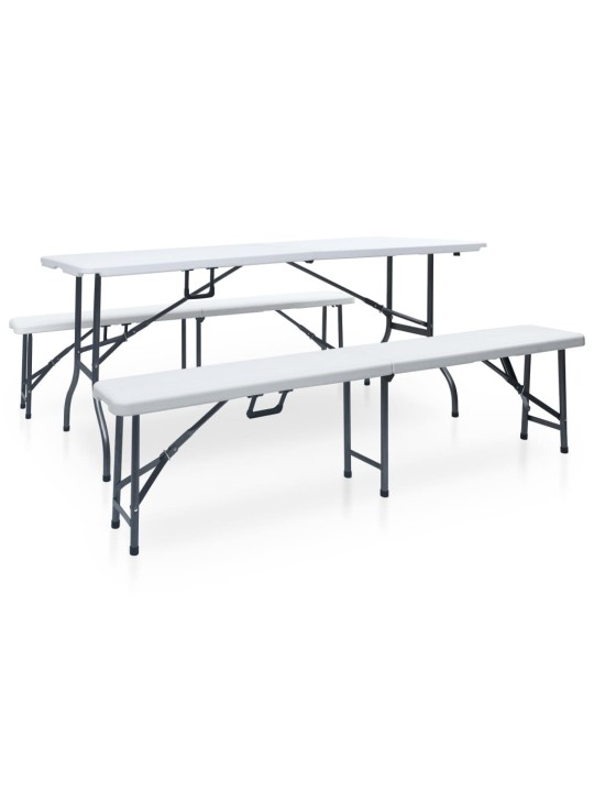 KOKKUPANDAV AIALAUD 2 PINGIGA 180 CM, TERAS JA HDPE, VALGE
