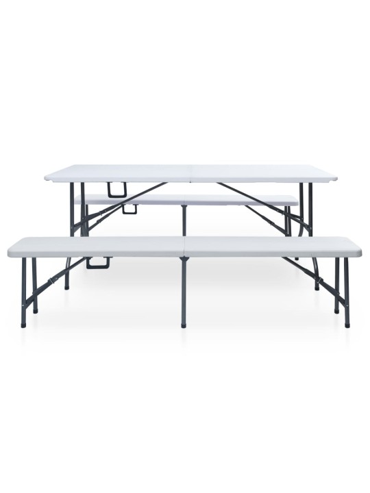 KOKKUPANDAV AIALAUD 2 PINGIGA 180 CM, TERAS JA HDPE, VALGE