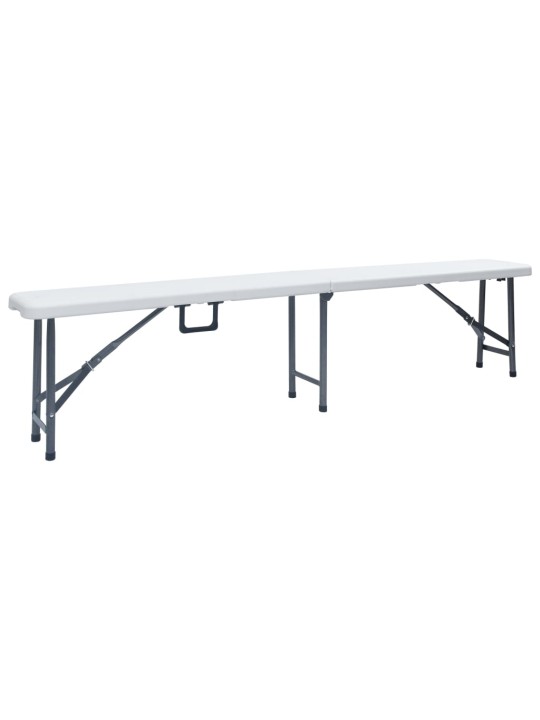 KOKKUPANDAV AIALAUD 2 PINGIGA 180 CM, TERAS JA HDPE, VALGE