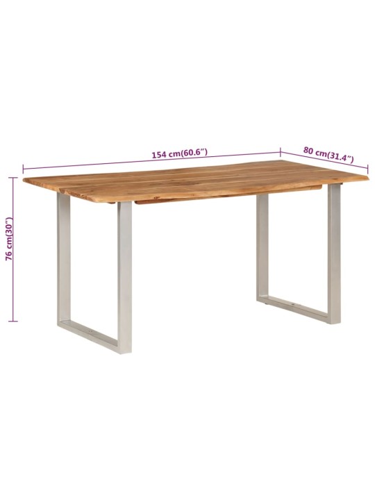 Söögilaud, 154x80x76 cm, toekas akaatsiapuit