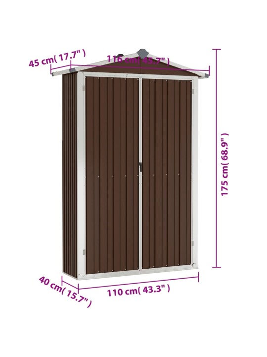 Aiakuur, pruun, 116x45x175 cm, tsingitud teras