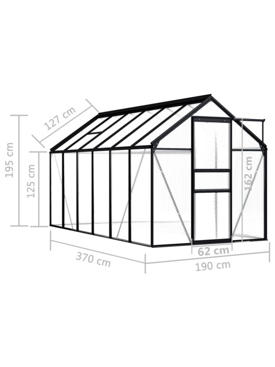 Kasvuhoone, antratsiithall, alumiiniumist 7,03 m²