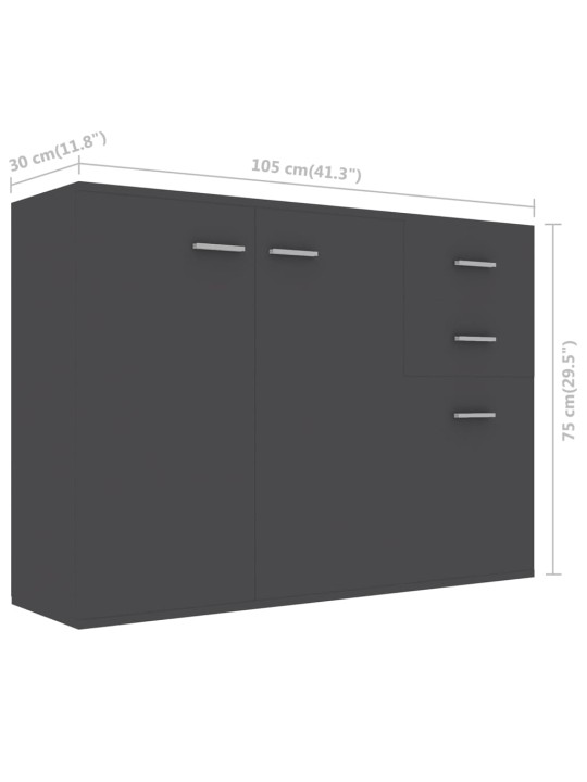 Puhvetkapp, hall 105 x 30 x 75 cm, puitlaastplaat