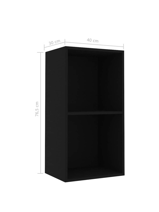 RAAMATURIIUL MUST 40X30X76,5 CM ENGINEERED WOOD